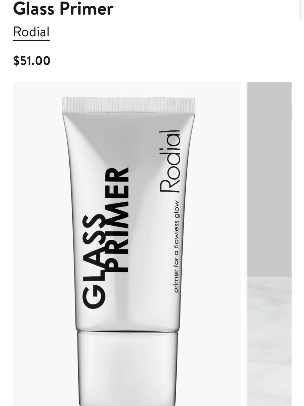 Rodial Glass Primer - White and Black Text